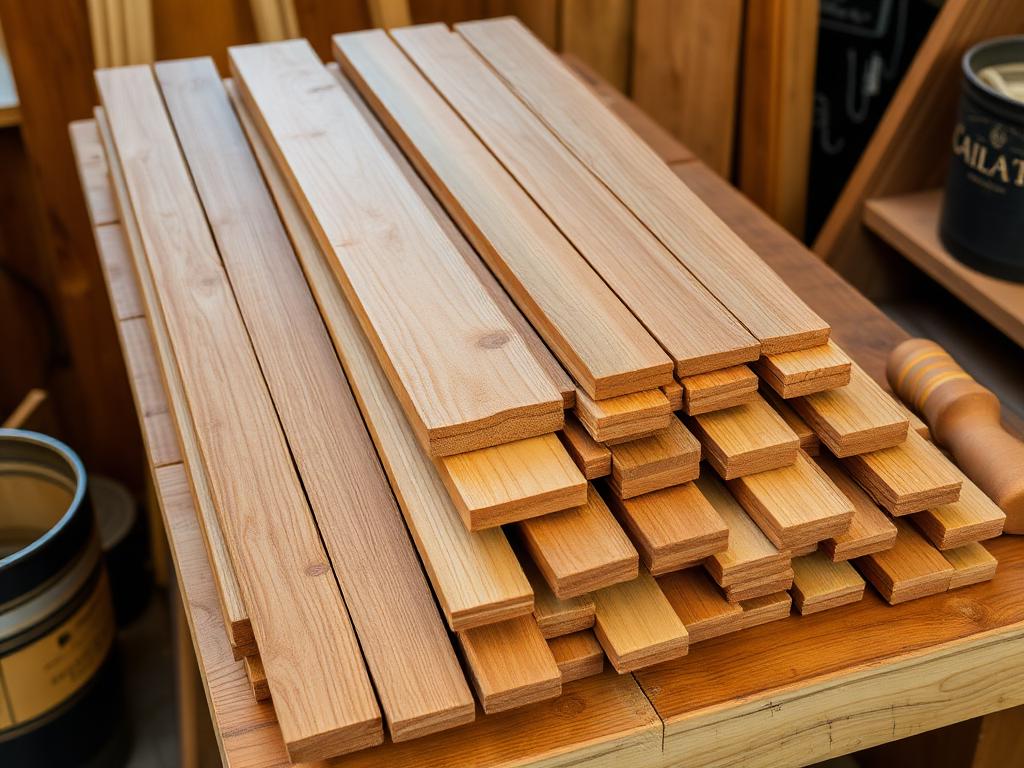 Two long Hungarian oak staves laid across a slate surface