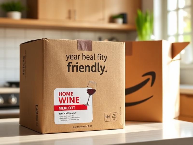 Master Vintner Weekend Merlot kit box beside Amazon shipping box