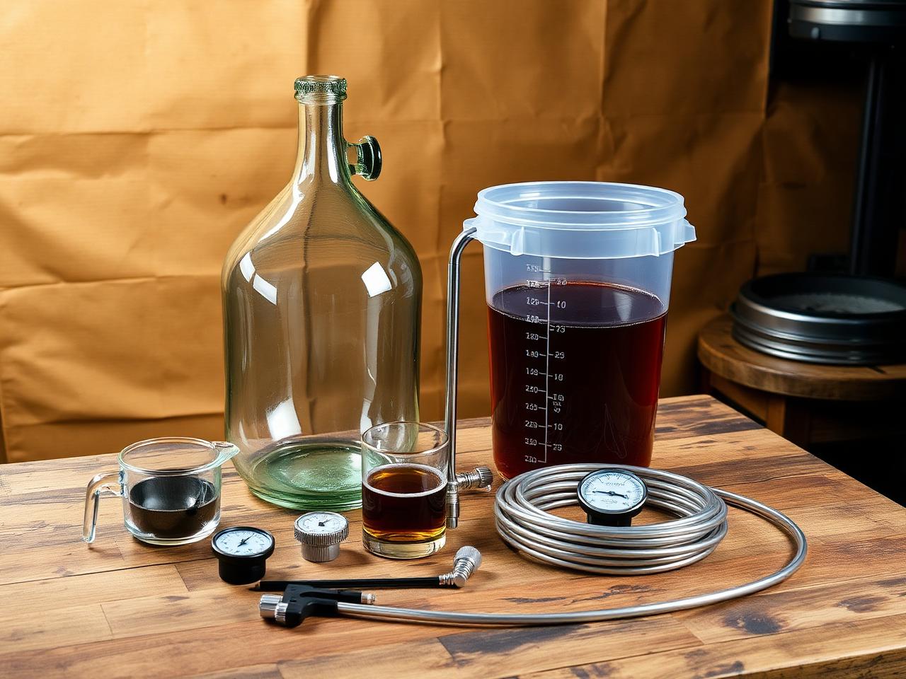Home wine making starter equipment kit with carboy, fermenter, hydrometer and tubing